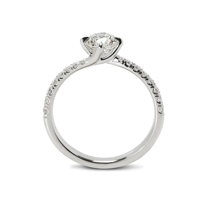 Twist Micro Setting Round Lab Grown Diamond Engagement Ring view 3