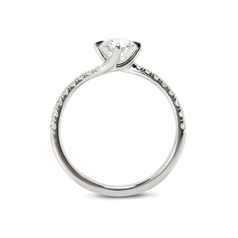 Twist Micro Setting Round Lab Grown Diamond Engagement Ring view 5