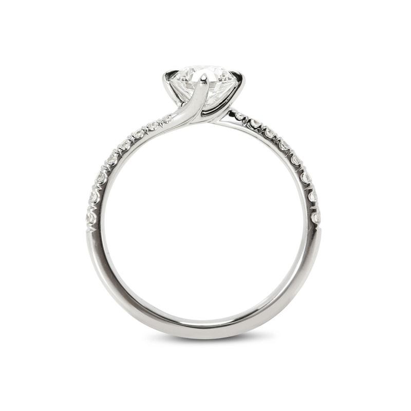 Twist Micro Setting Round Diamond Engagement Ring view 5