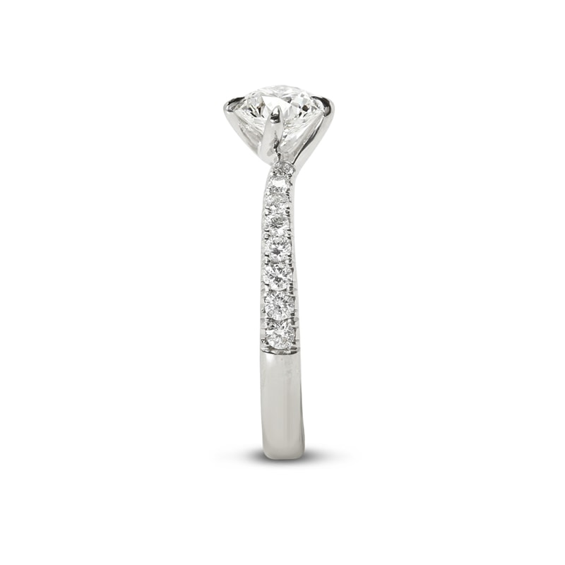 Twist Micro Setting Round Lab Grown Diamond Engagement Ring view 4