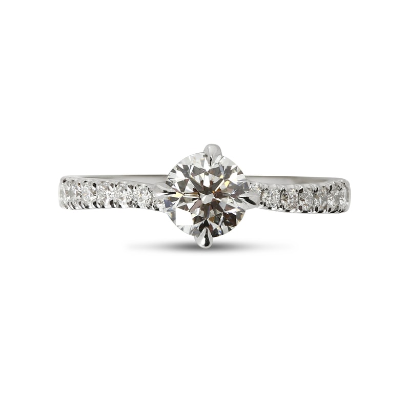 Twist Micro Setting Round Diamond Engagement Ring view 1