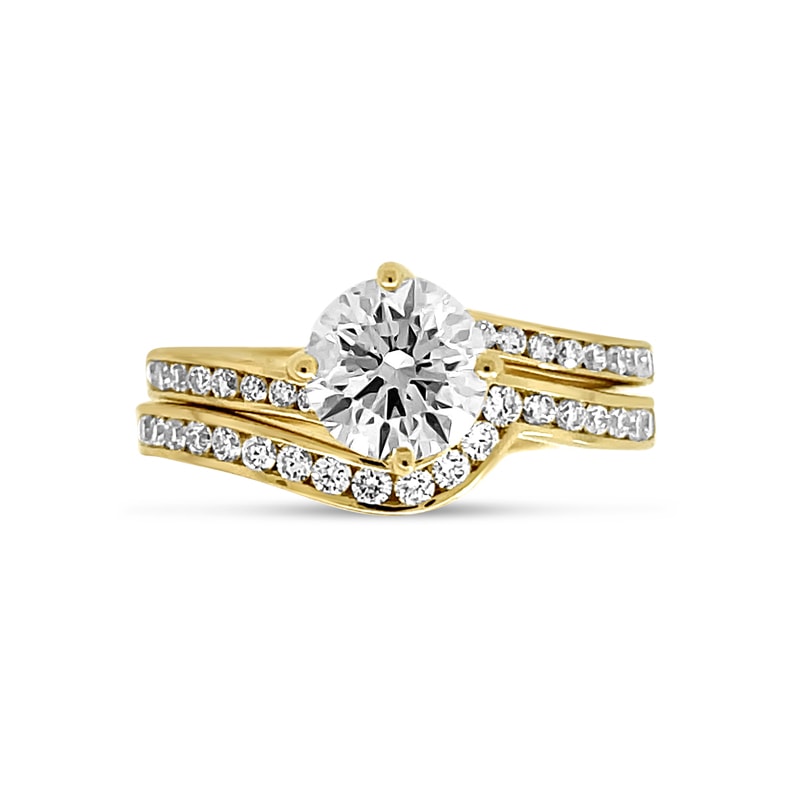 Twist Pave Round Diamond Engagement Ring view 6
