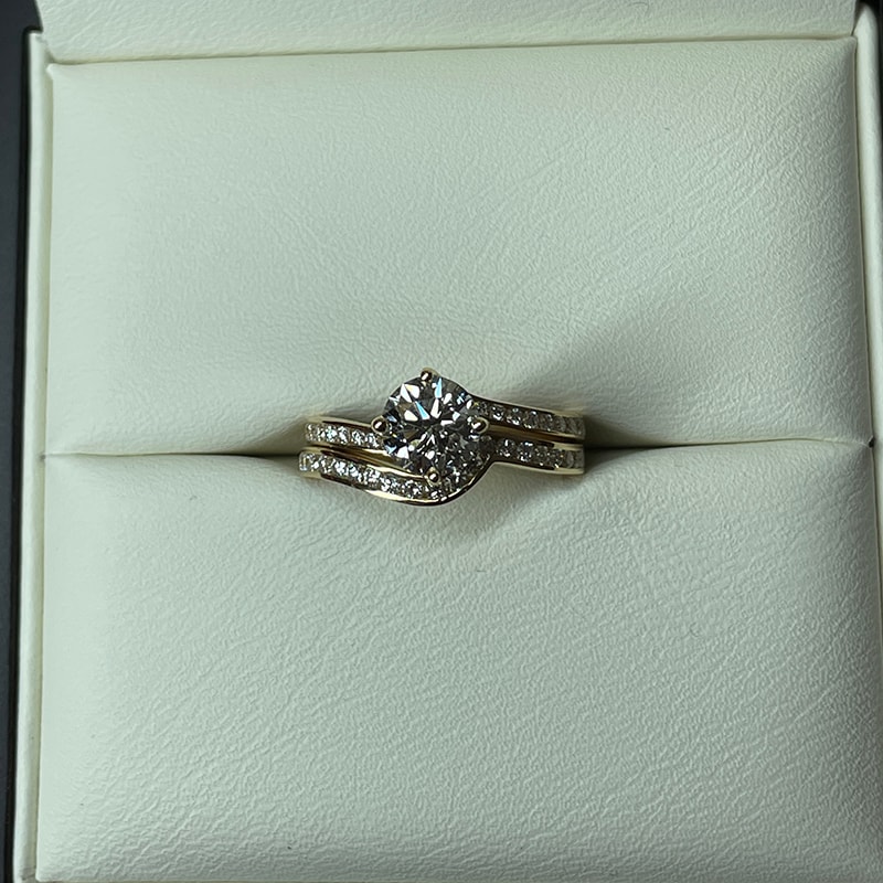 Twist Pave Round Diamond Engagement Ring view 9