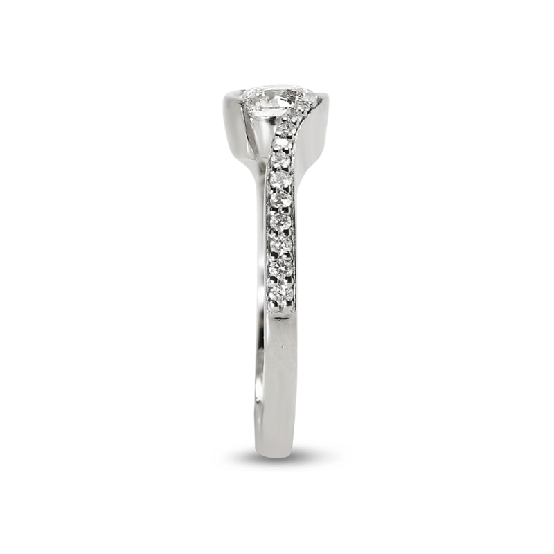 Twist Tension Round Lab Grown Diamond Engagement Ring view 4