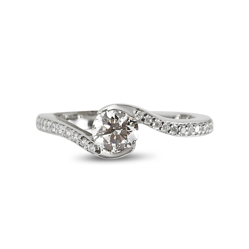 Twist Tension Round Lab Grown Diamond Engagement Ring view 1