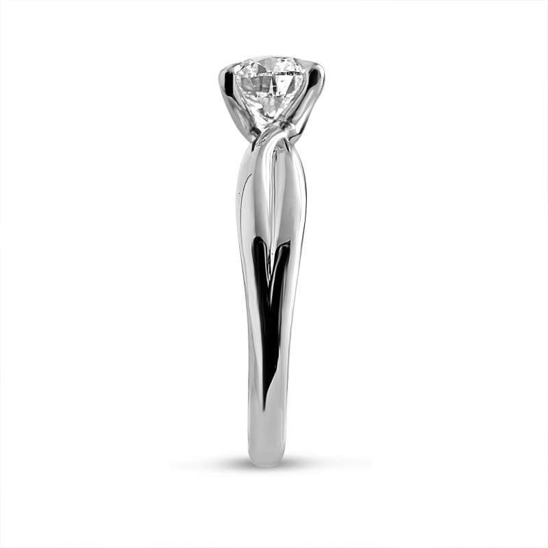 Twisted Band Plain Solitaire Round Lab Grown Diamond Engagement Ring view 4