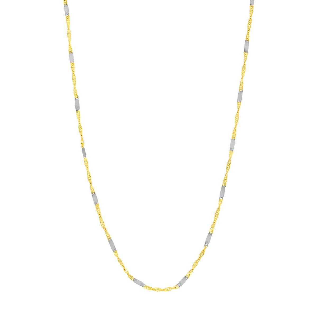Two-tone Singapore Flat Saturn Gold Chain view 1