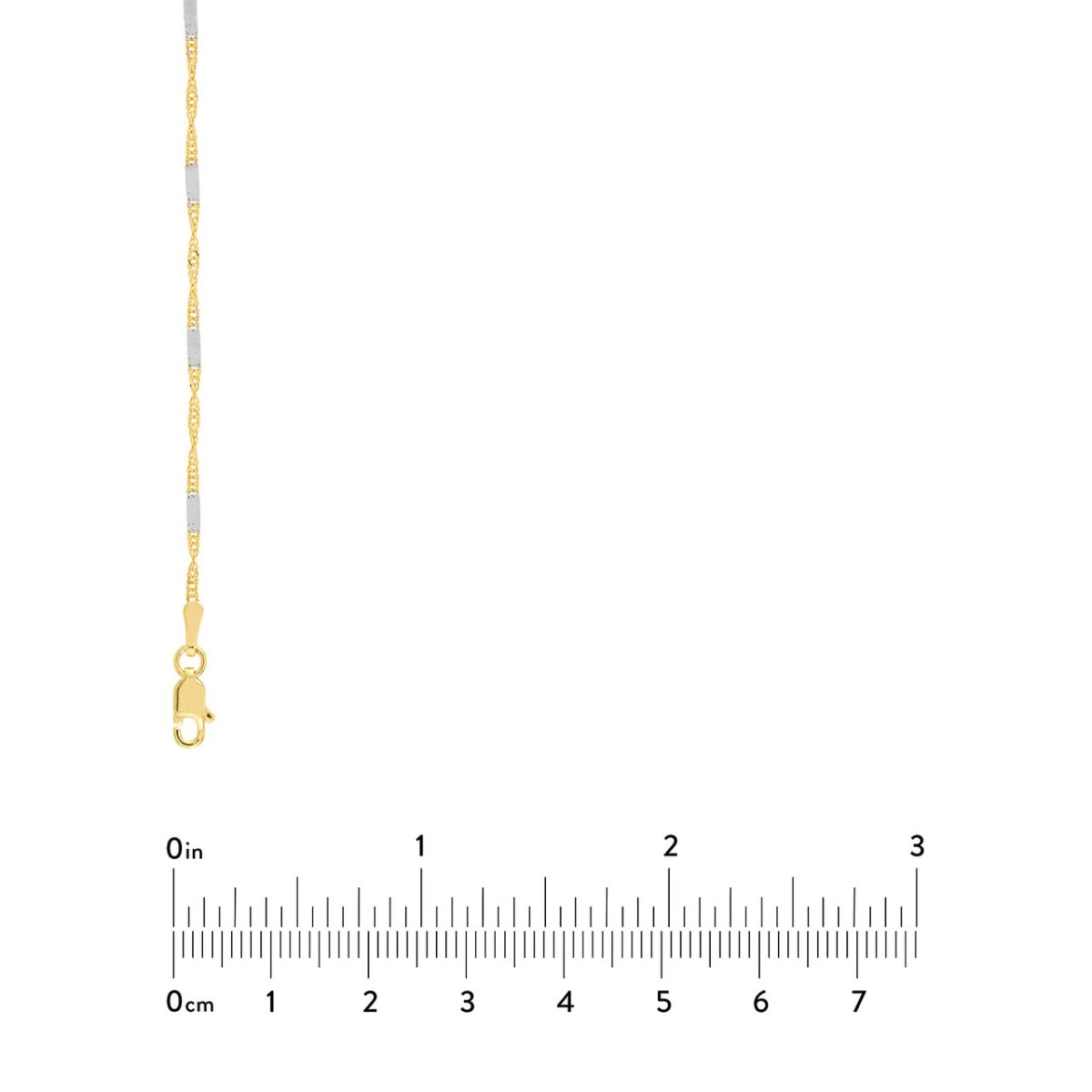Two-tone Singapore Flat Saturn Gold Chain view 6