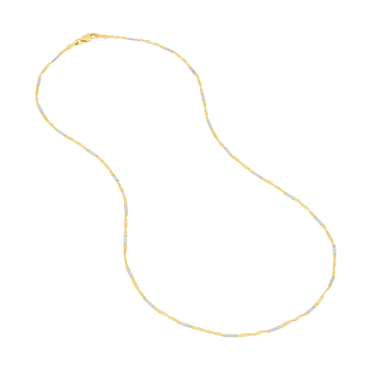 Two-tone Singapore Flat Saturn Gold Chain view 3