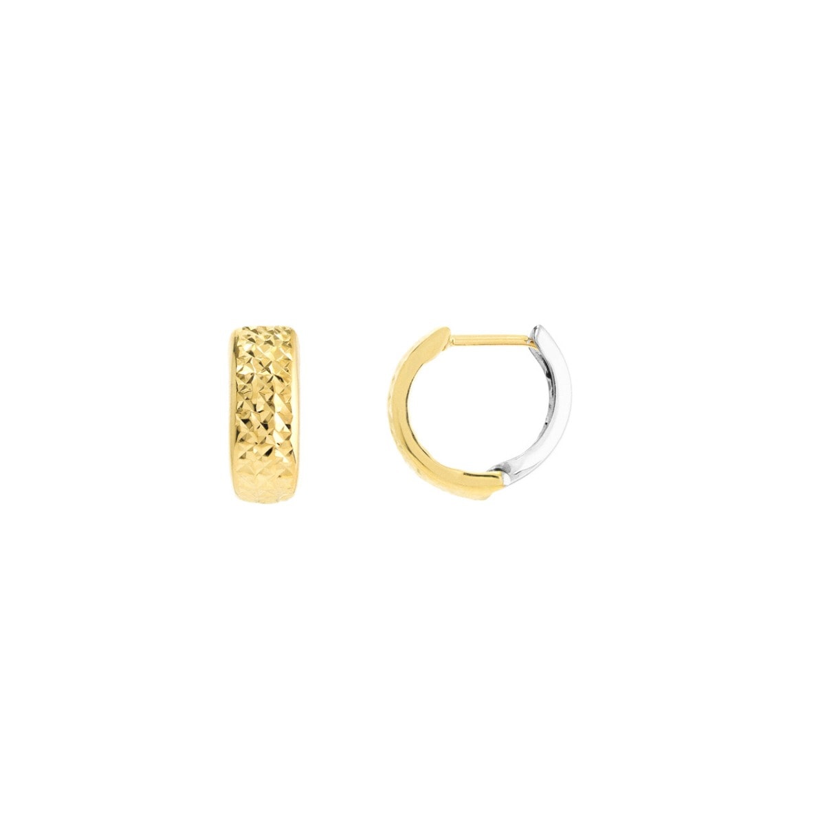 Textured Two Tone Reversible Hoop Earrings view 1