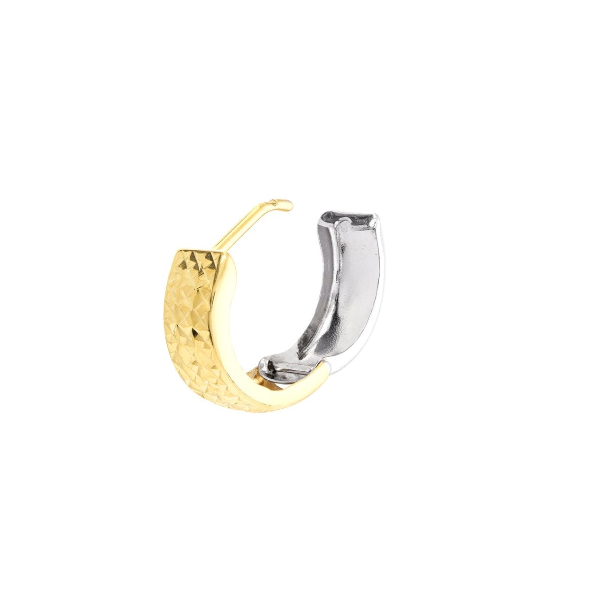 Textured Two Tone Reversible Hoop Earrings view 3