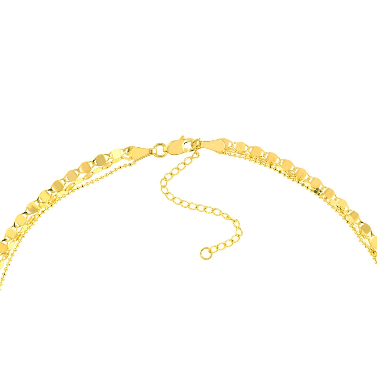 Valentino-Bead Triple Strand Gold Necklace view 7