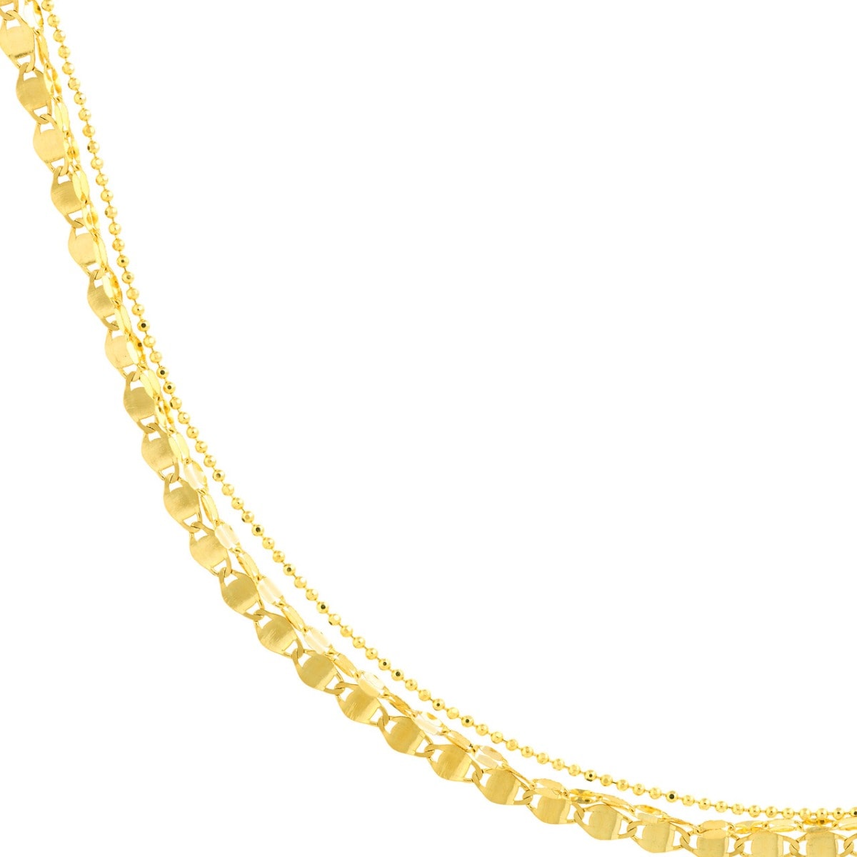 Valentino-Bead Triple Strand Gold Necklace view 5