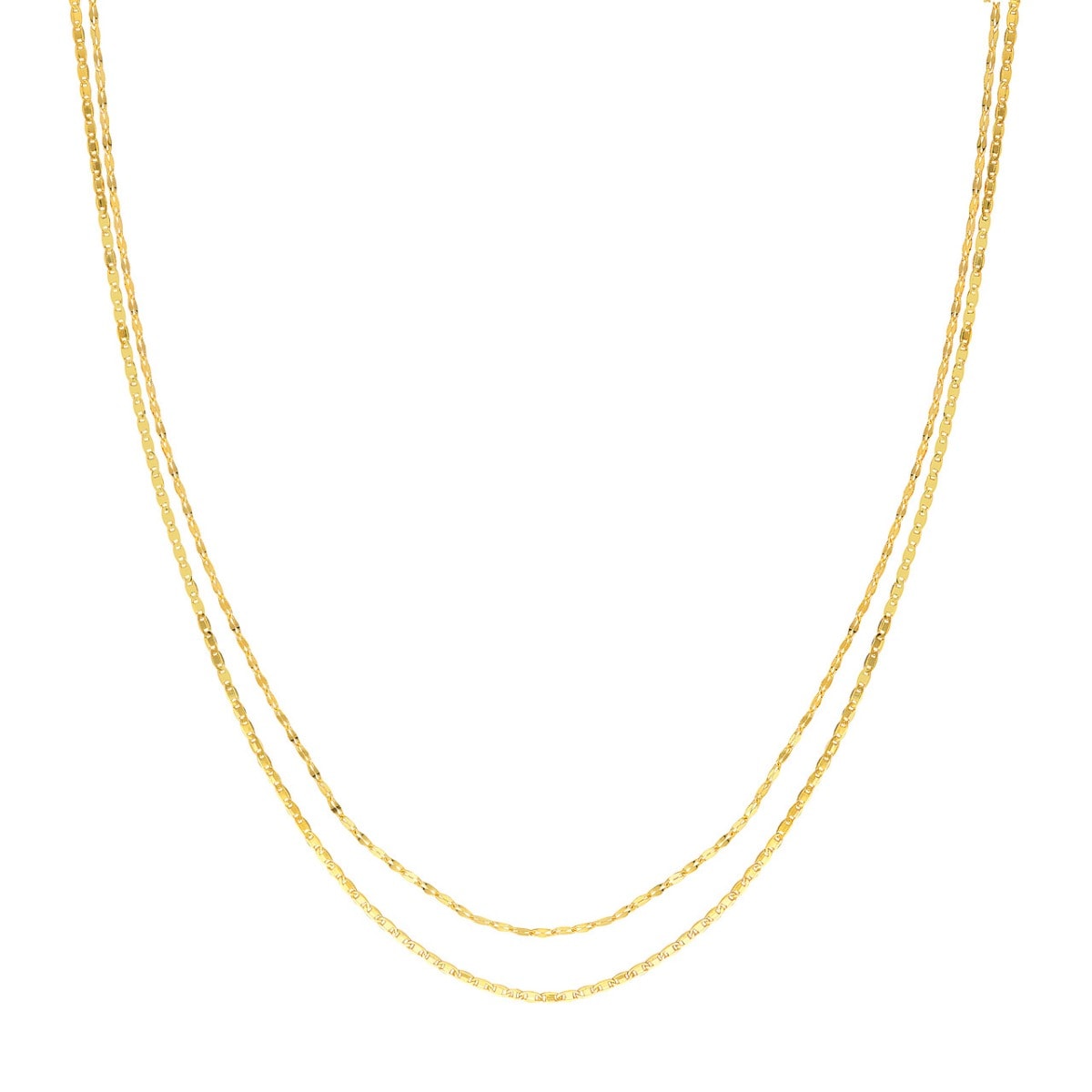 Valentino and Hammered Forzentina Layered Gold Chain view 1