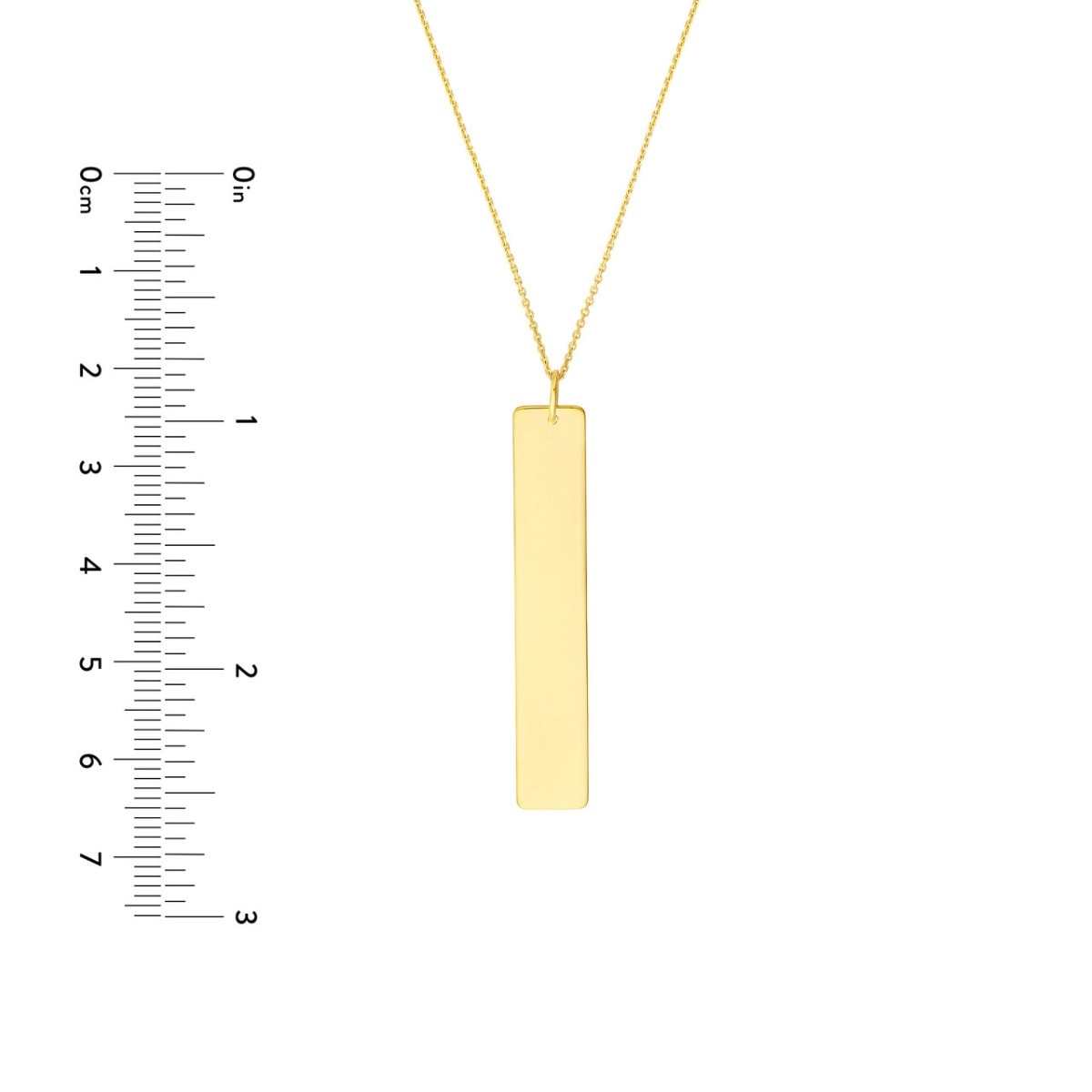 Vertical Engravable Bar Gold Pendant view 7