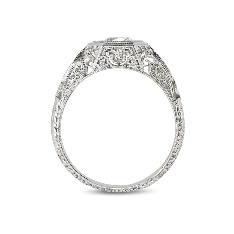 Victorian Style Round Lab Grown Diamond Engagement Ring view 5