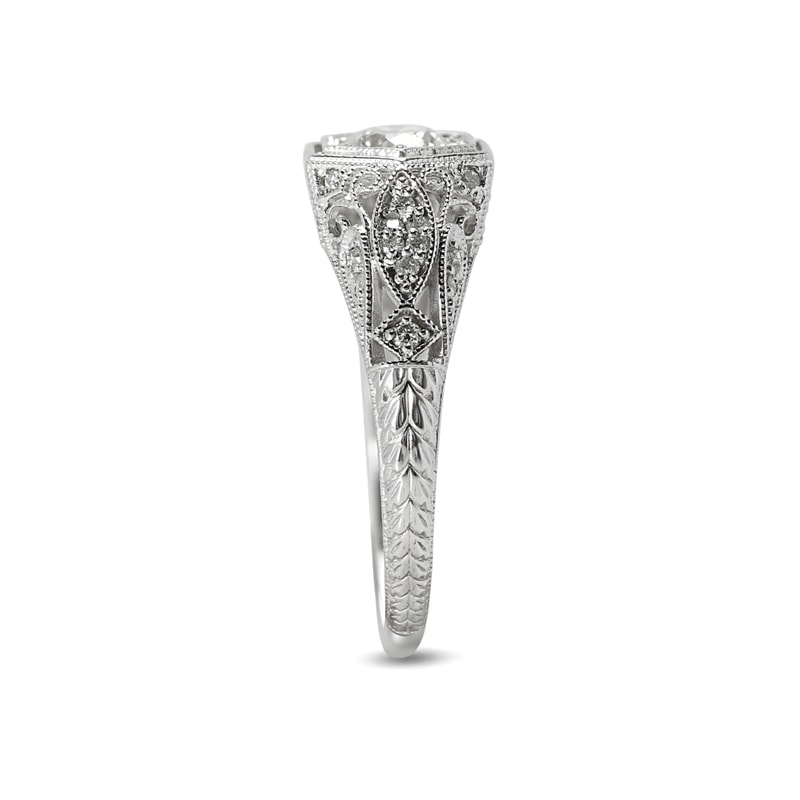 Victorian Style Round Lab Grown Diamond Engagement Ring view 4