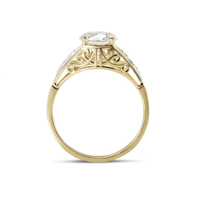 Bespoke Vintage Round Shape Diamond Engagement Ring view 3