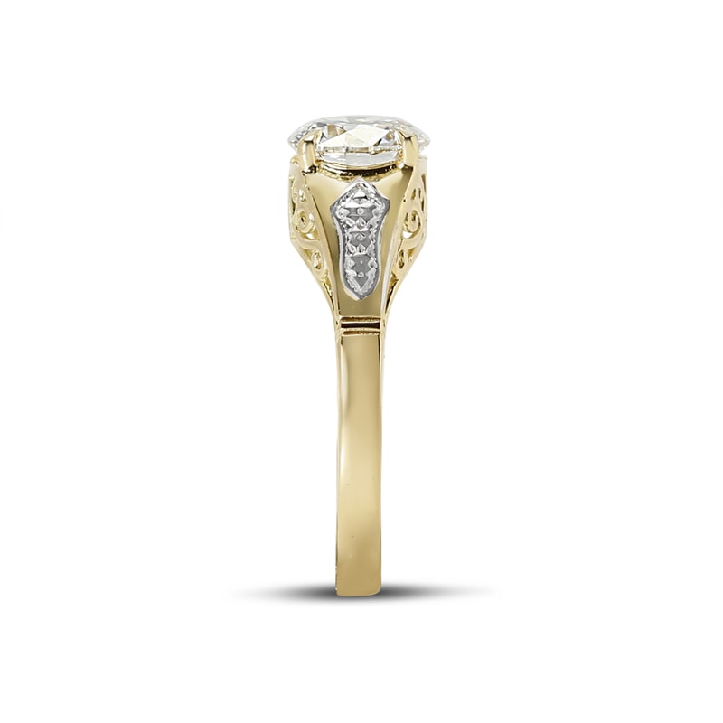 Bespoke Vintage Round Shape Diamond Engagement Ring view 4