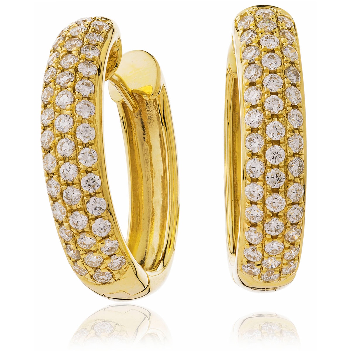 3 Row Pave Hops Diamond Earrings view 6