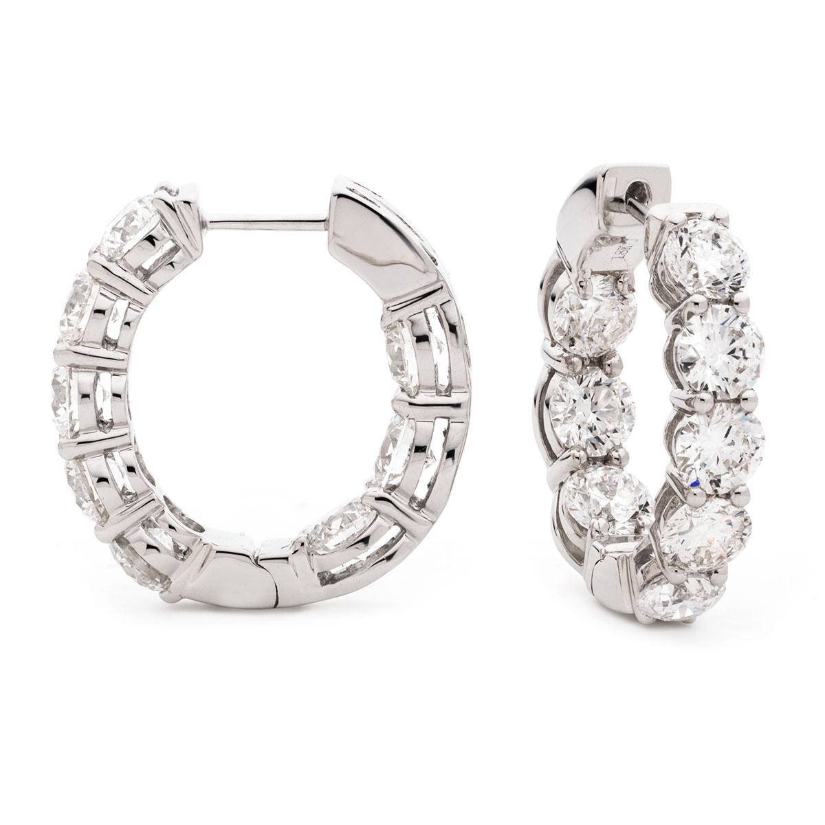 Claw Set Diamond Hoop Earrings