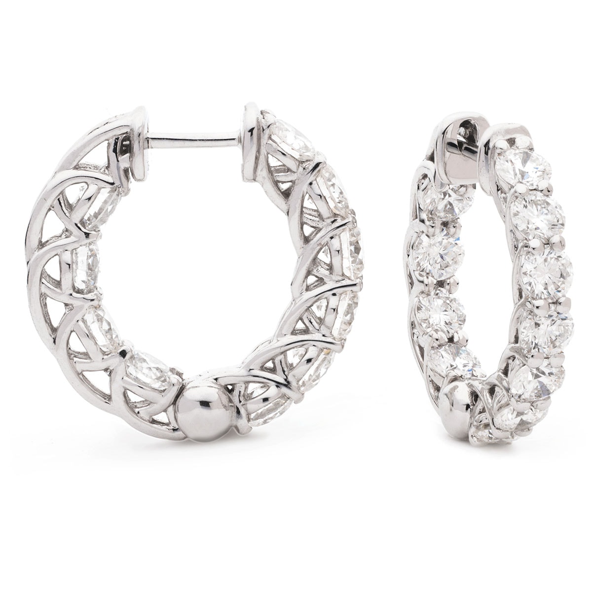 Claw Set Hoops Diamond Earrings
