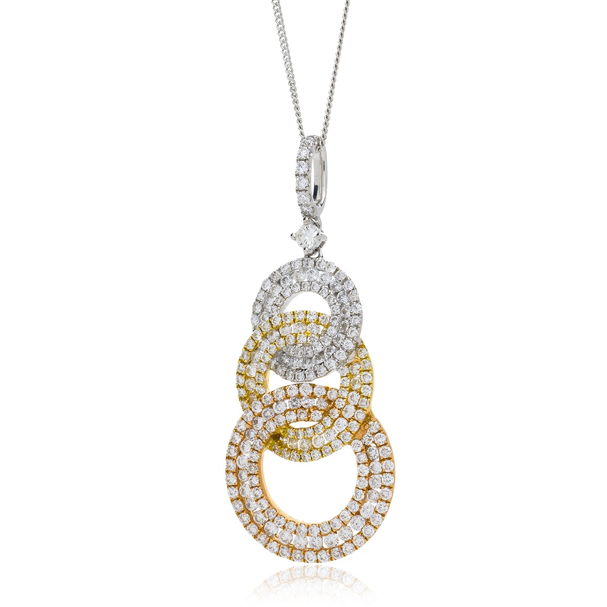 Triple Circle Drop Diamond Pendant view 4