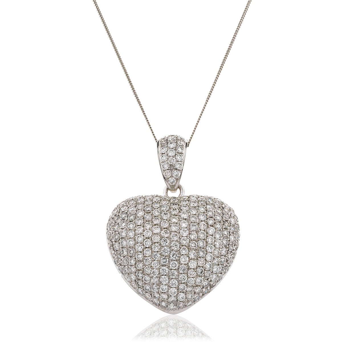 3.00ct Classic Round Diamond Heart Pendant view 1