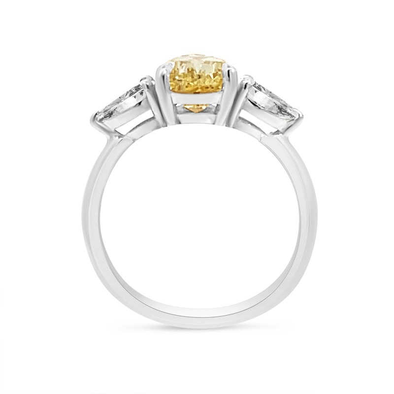 Lab-Grown Platinum Diamond Pear Trilogy Engagement Ring view 3