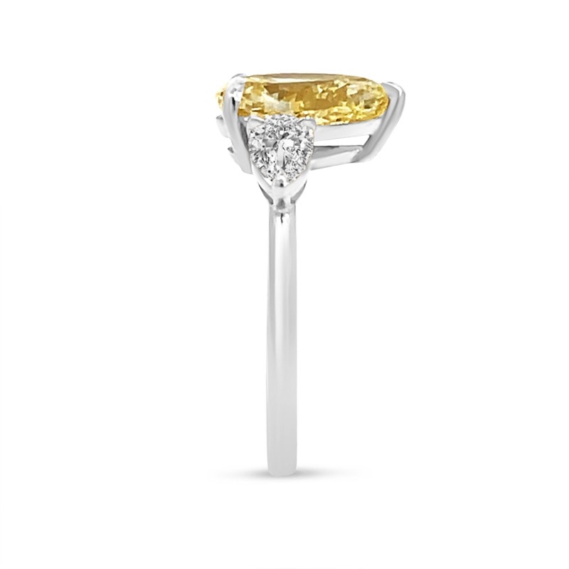 Lab-Grown Platinum Diamond Pear Trilogy Engagement Ring view 4