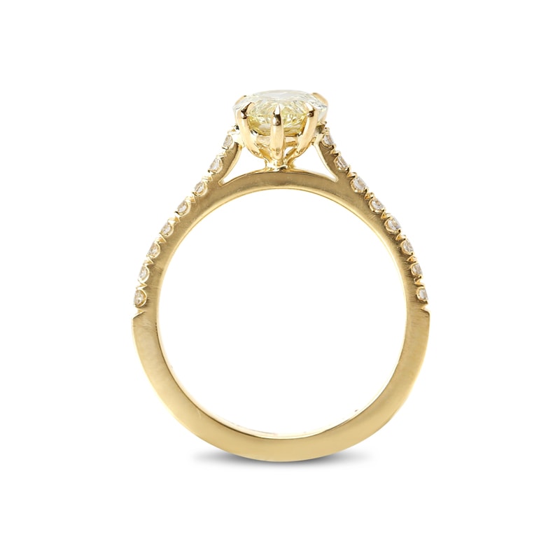 Pear Shape Yellow Diamond Engagement Ring view 5
