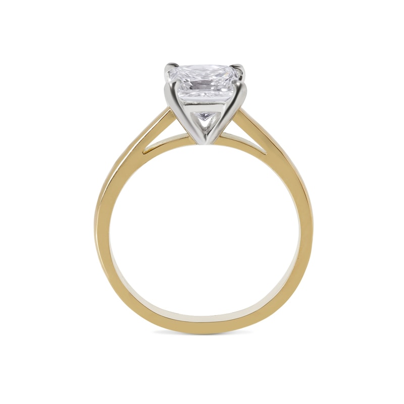 Yellow Gold Princess Shape Solitaire Engagement Ring view 4