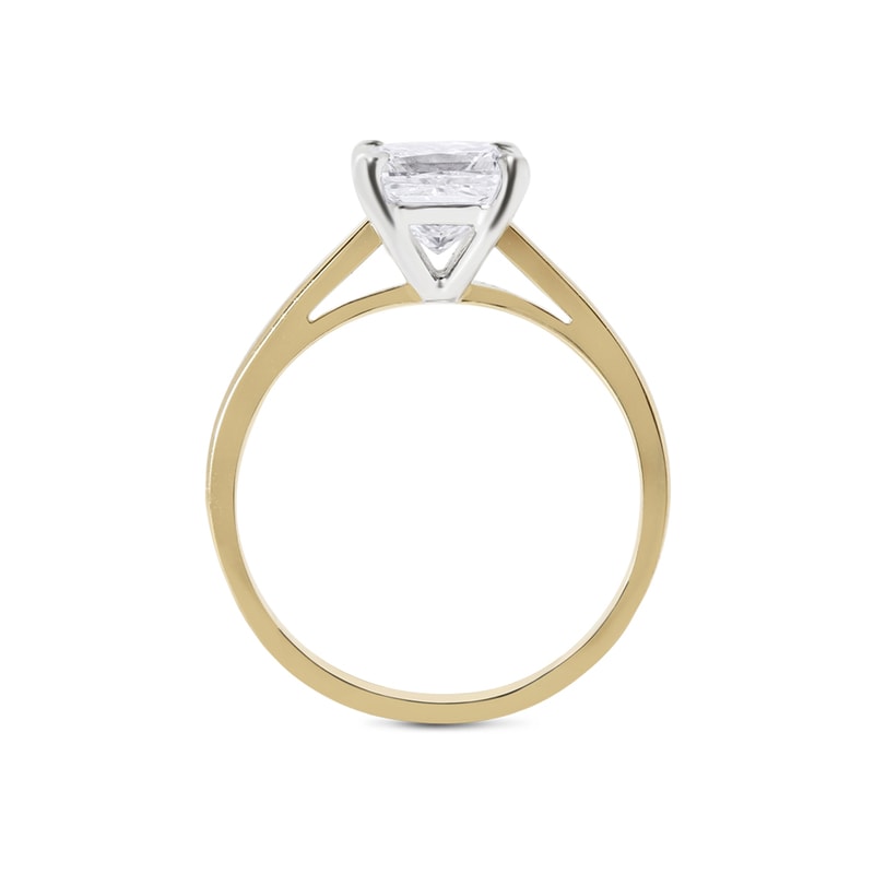 Yellow Gold Princess Shape Solitaire Engagement Ring view 5