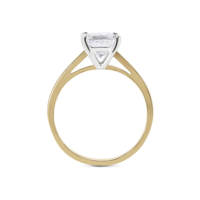 Yellow Gold Princess Shape Lab Grown Solitaire Engagement Ring view 5
