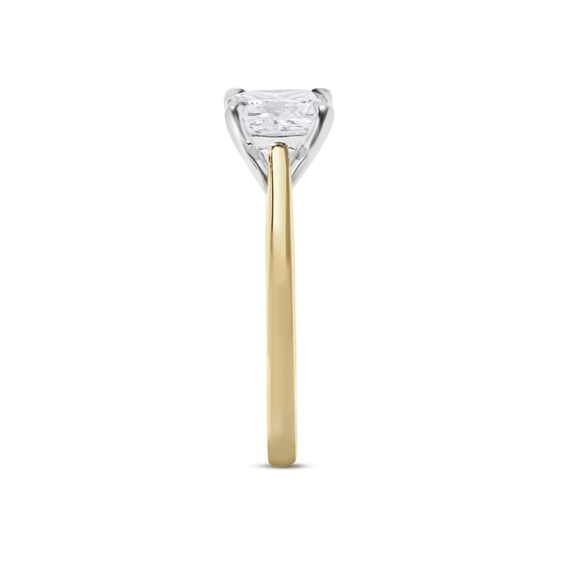 Yellow Gold Princess Shape Lab Grown Solitaire Engagement Ring view 4