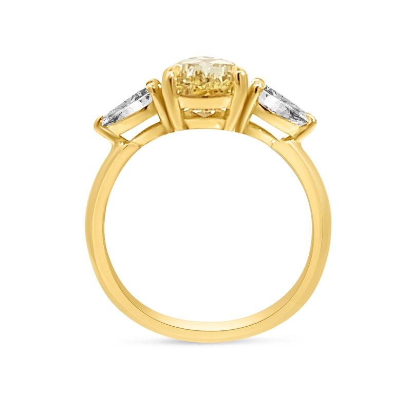 Yellow Diamond Pear Trilogy Engagement Ring view 3