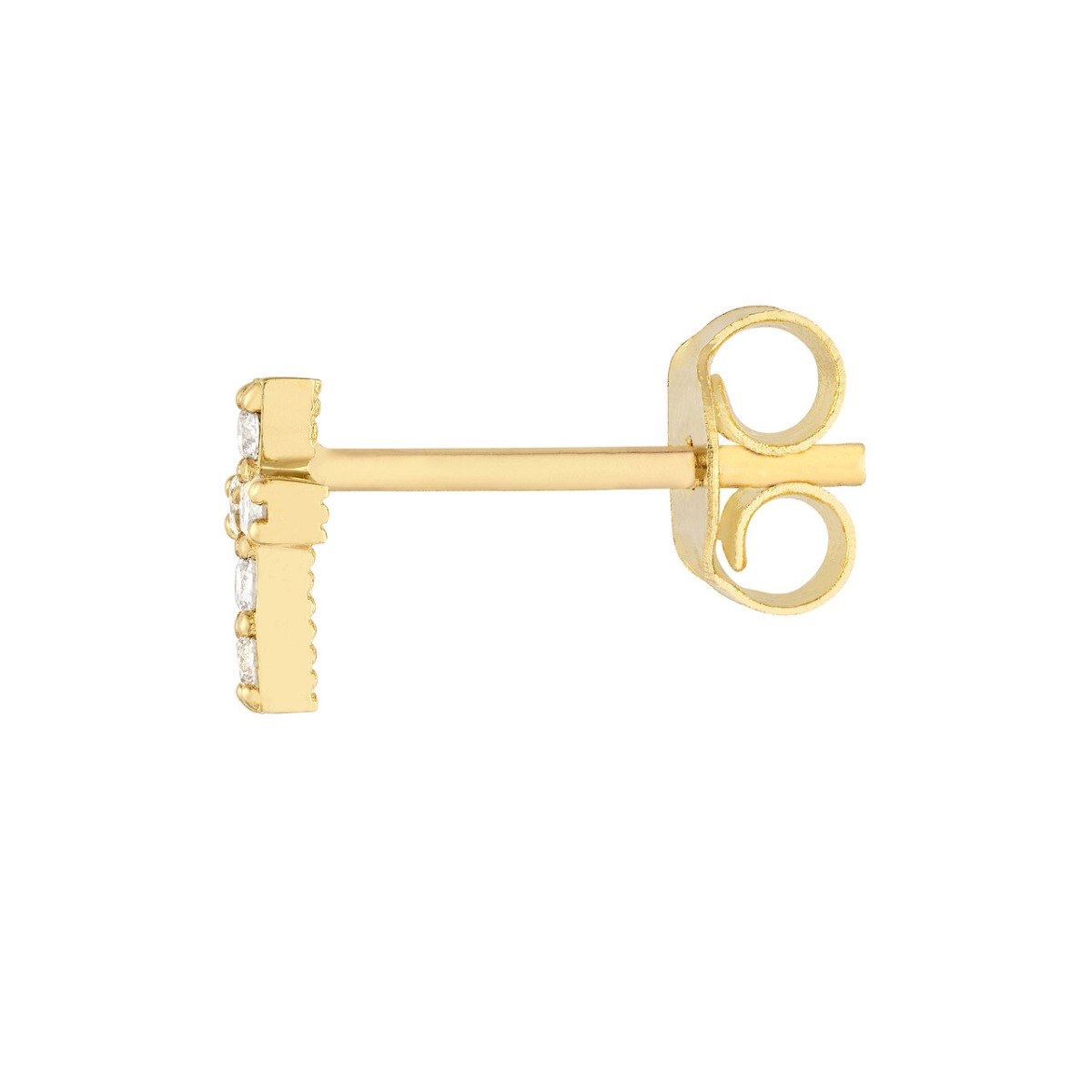 Diamond Cross Gold Studs