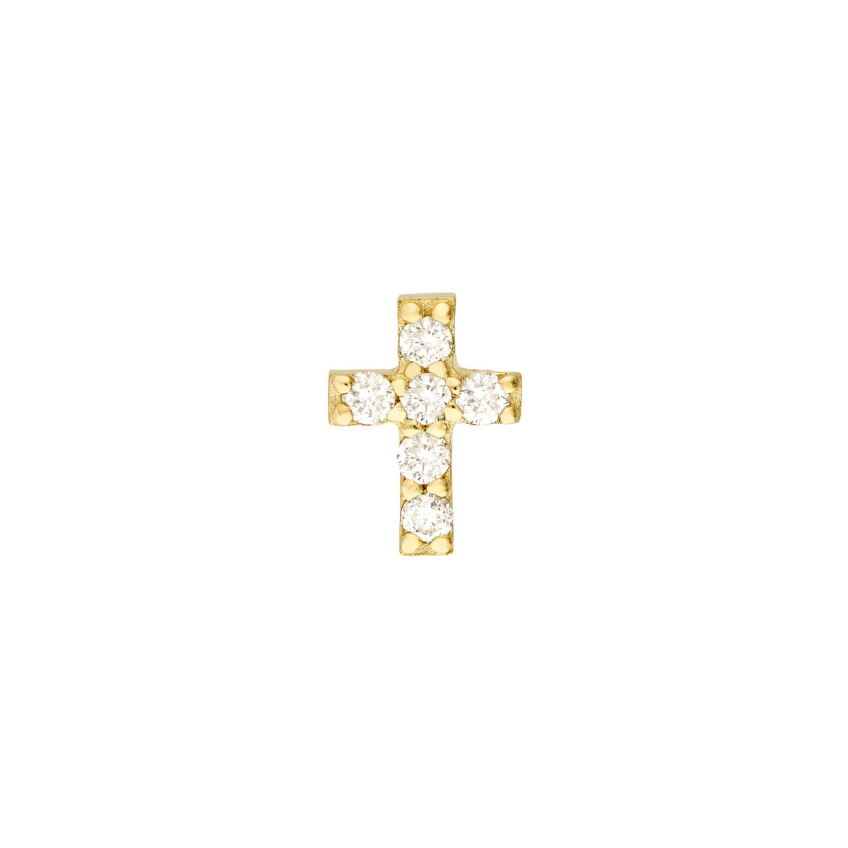 Diamond Cross Gold Studs