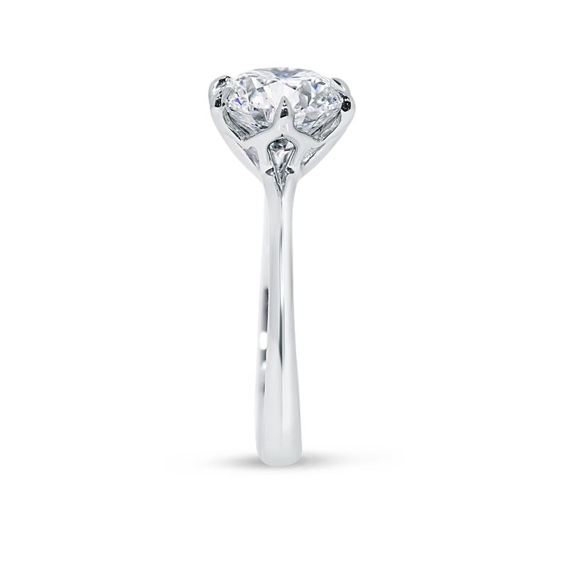 Six Tiger Claw Solitaire Diamond Engagement Ring