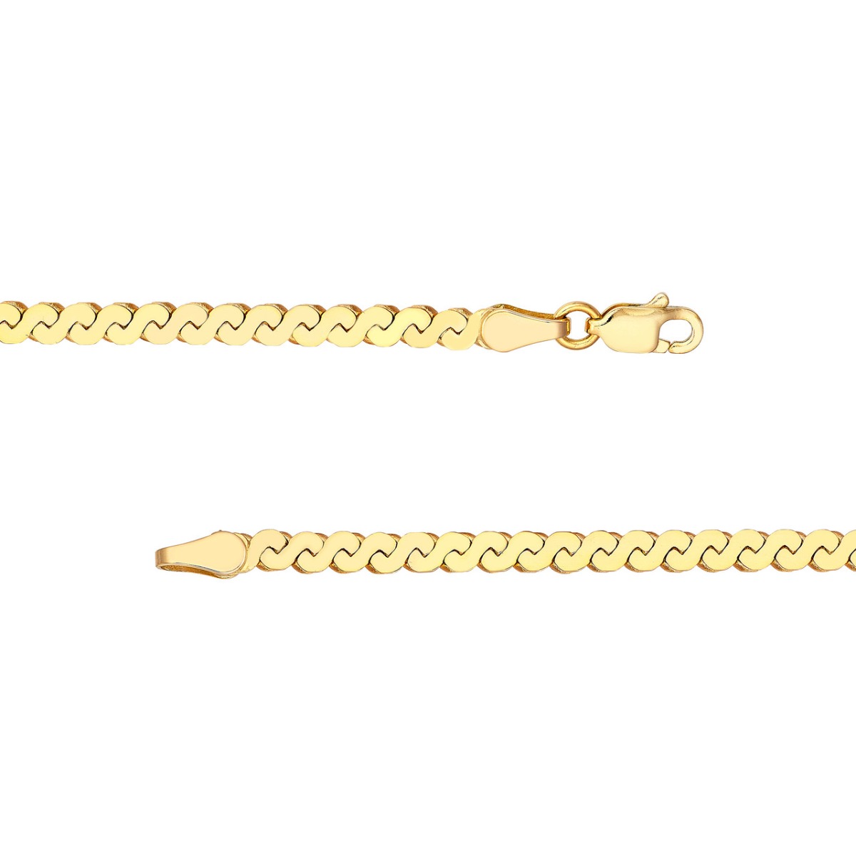 3.00mm Serpentine Gold Chain