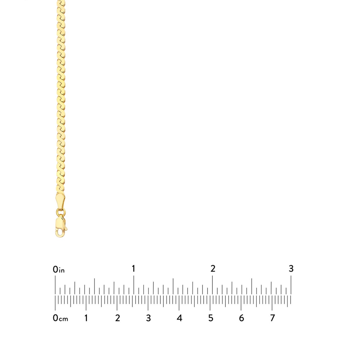 3.00mm Serpentine Gold Chain