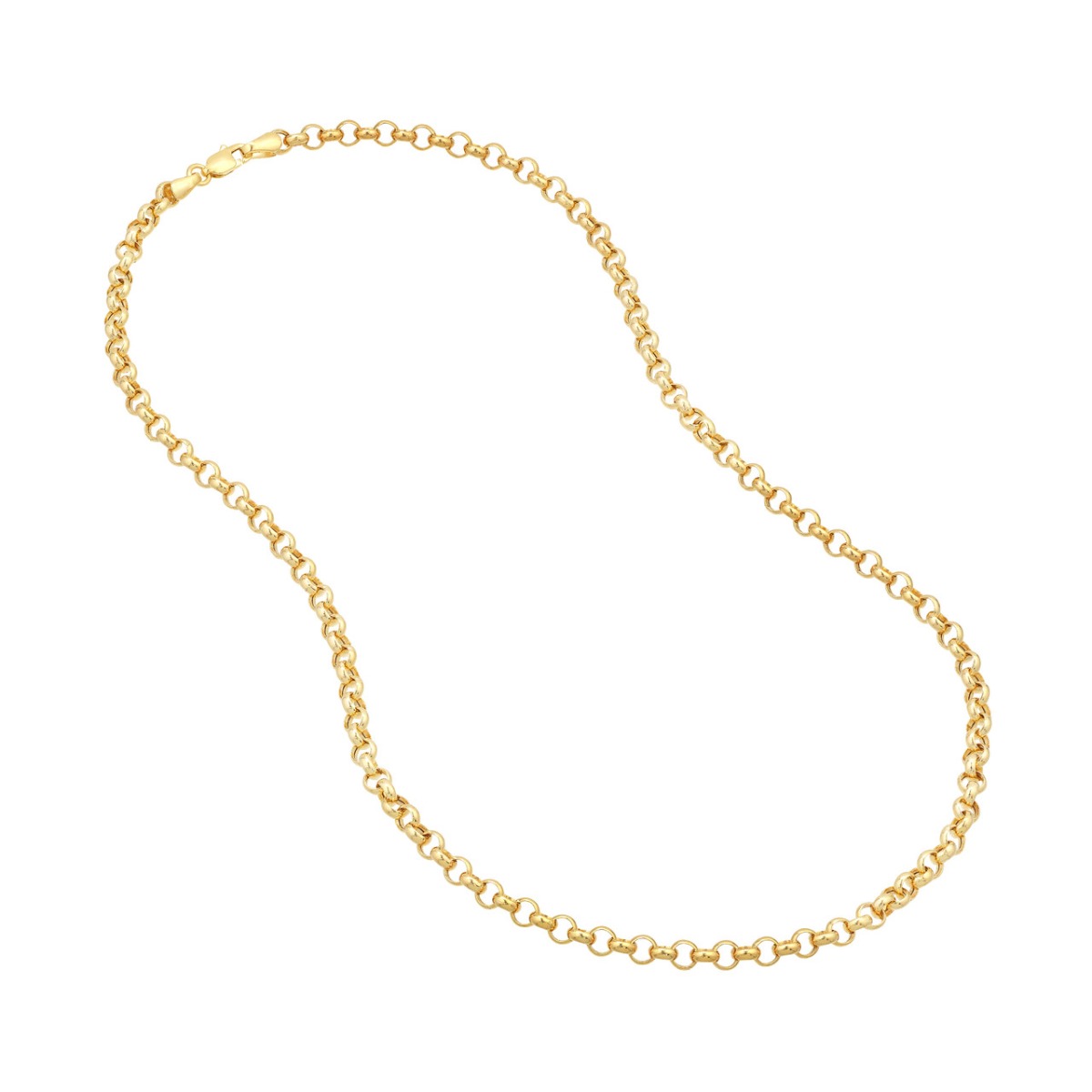 Hollow Gold Rolo Chain with Lobster Lock