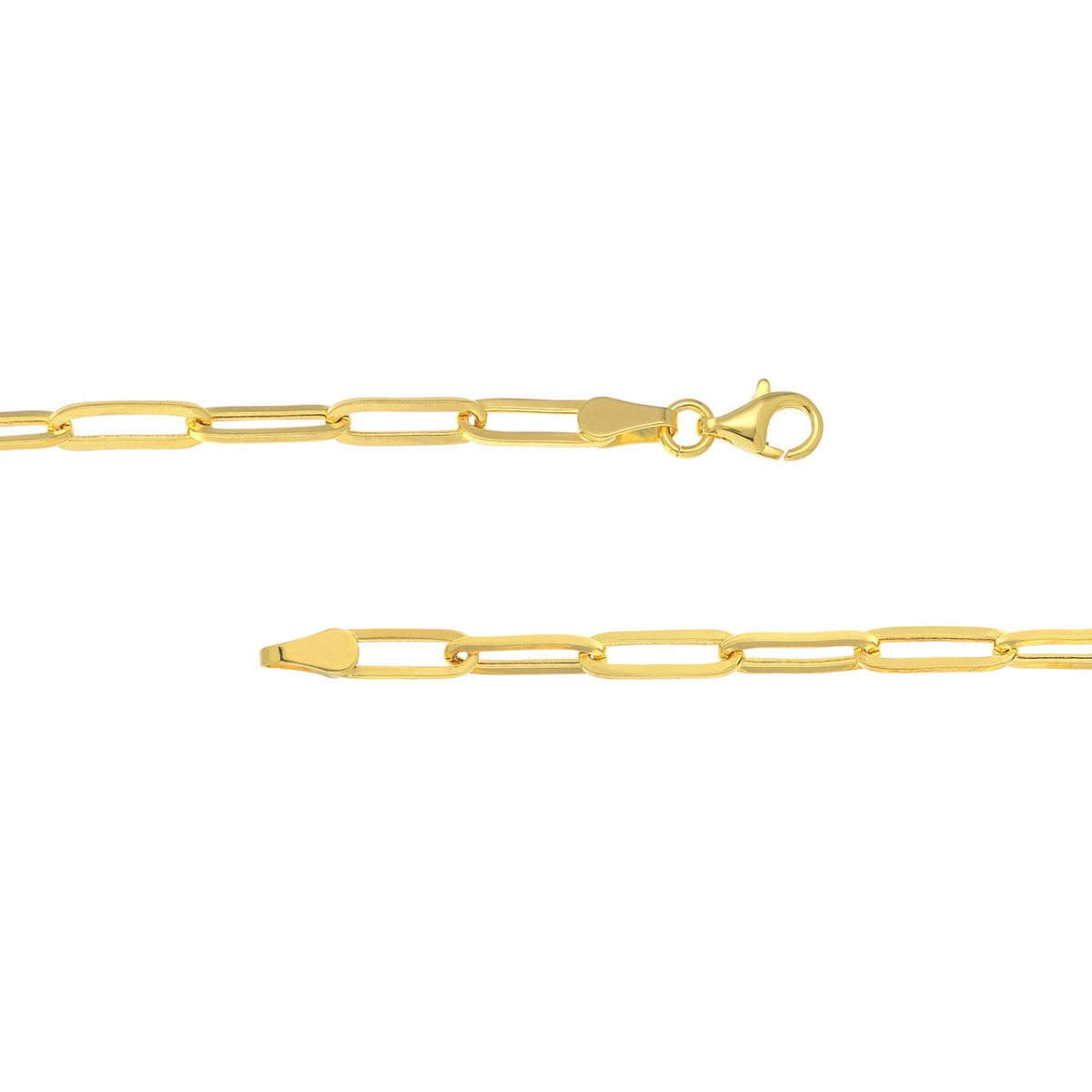 Hollow Paperclip Gold Chain