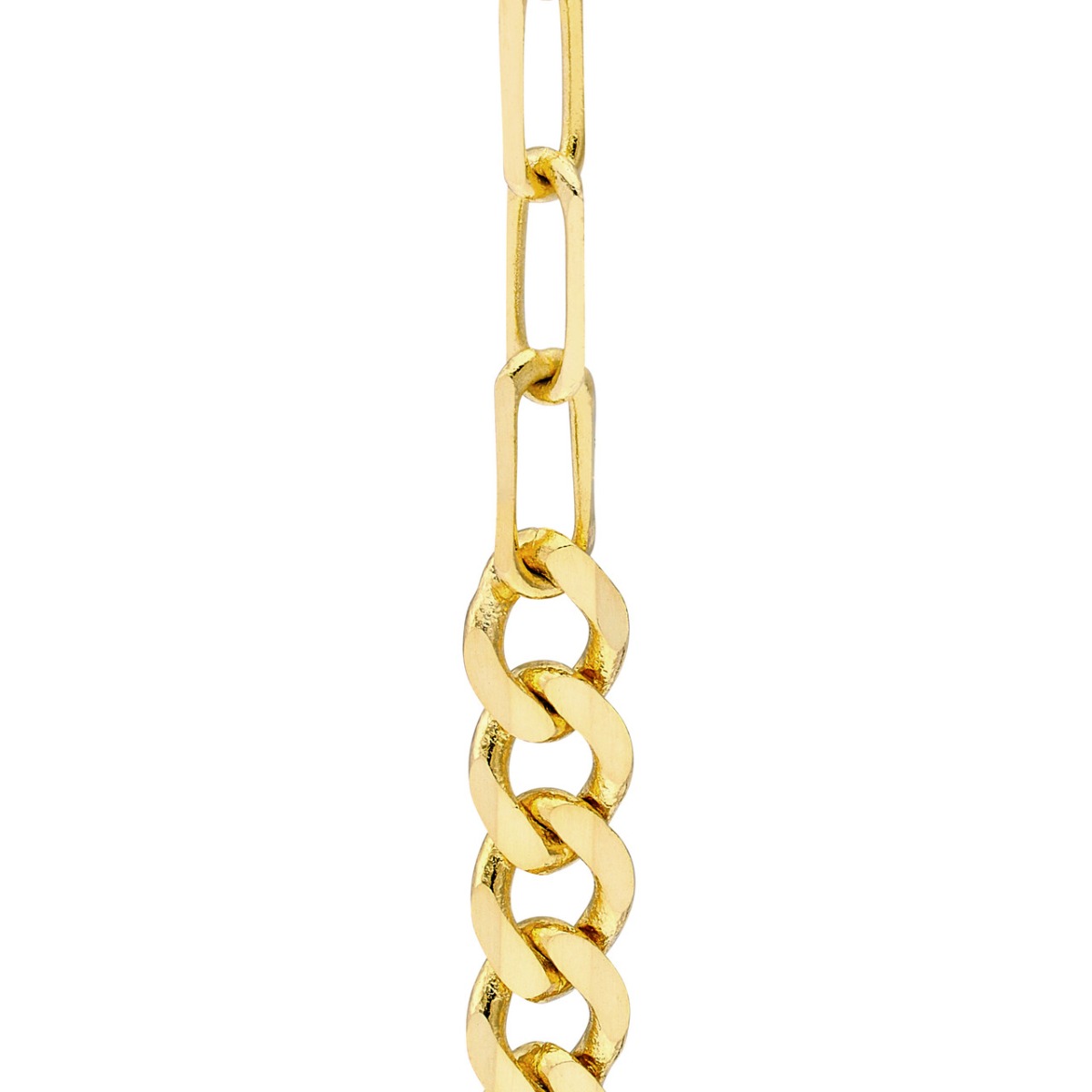 Gold Paper Clip + Curb Chain Long Drop Earrings