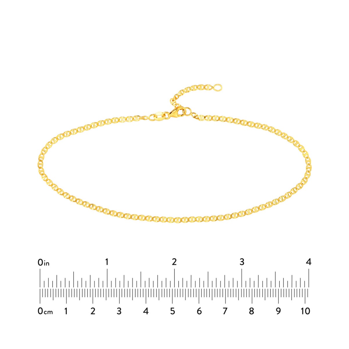 Adjustable Flat Mariner Gold Chain Anklet
