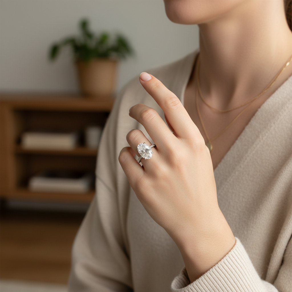 Blake Lively Oval Cut Diamond Engagement Ring