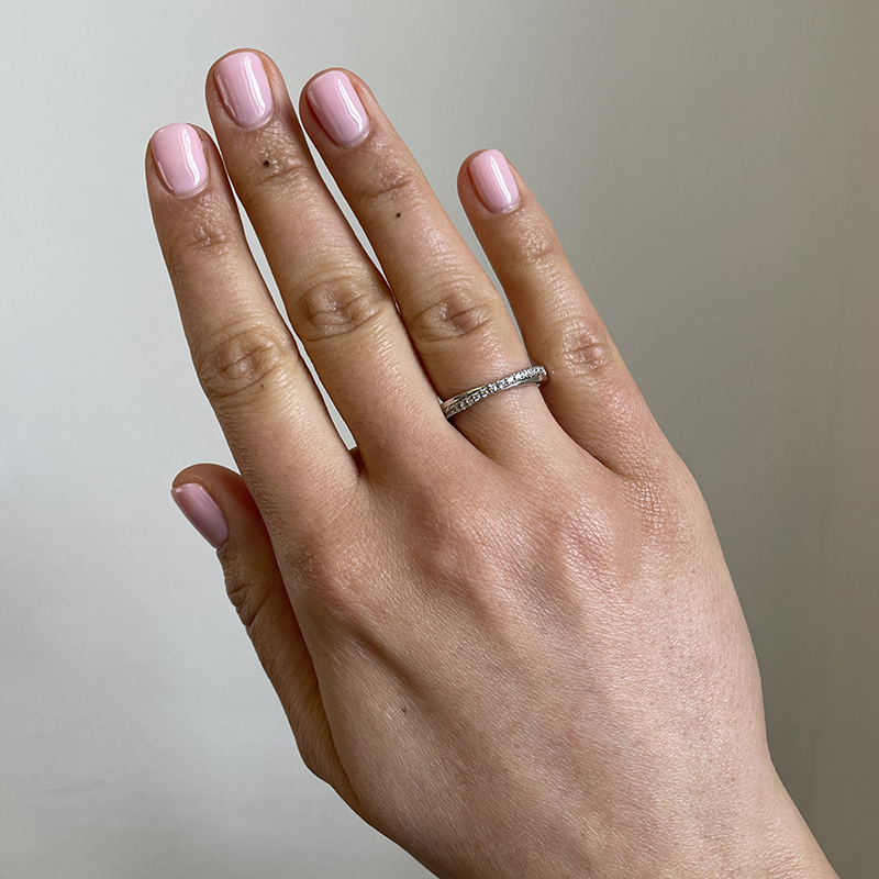 Cross Over Diamond Wedding Ring