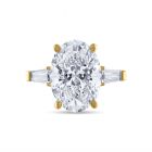 Four Claw Princess Cut  Reverse Tapered Diamond Engagement Ring Top View