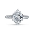 Two Metals Six Claw Round Cut Solitaire Diamond Engagement Ring Top View