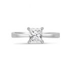 Four Claw Tapered Band Princess Cut Slight Twist Engagement Ring Top View